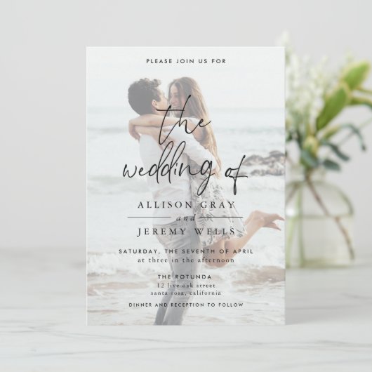 Einladung von Foto Hochzeit (Stehend Vorderseite)