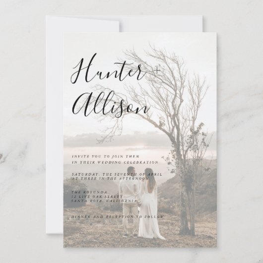 Einladung von Foto Hochzeit (Vorderseite)