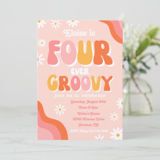 Einladung von Fourever zum Geburtstag | Einladung (Stehend Vorderseite)