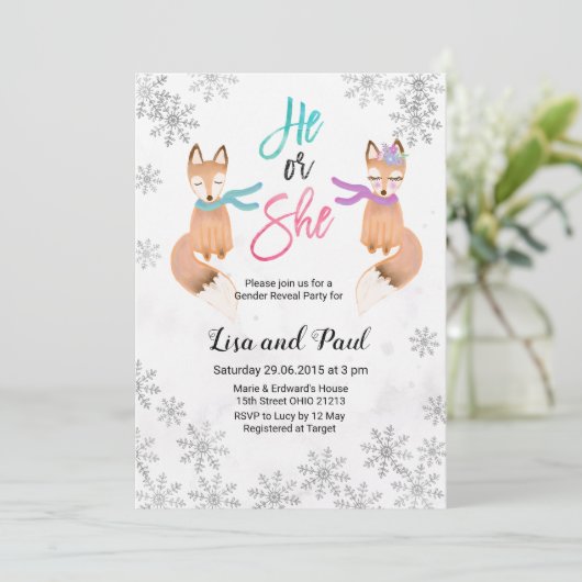 Einladung von Fox Winter Silver (Stehend Vorderseite)