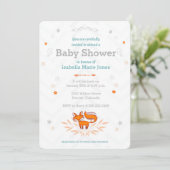 Einladung von Foxy Loxy Baby Dusche (Stehend Vorderseite)