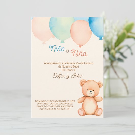 Einladung von Frauen in Spanisch (Stehend Vorderseite)