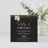 Einladung von Frauen zum 50. und tollen Gold Gebur (Stehend Vorderseite)