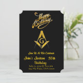 Einladung von Freemason Birthday (Stehend Vorderseite)