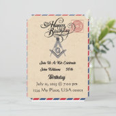 Einladung von Freemason Birthday (Stehend Vorderseite)