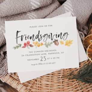 Einladung von Friendsgiving Fall Foliage Erntedank