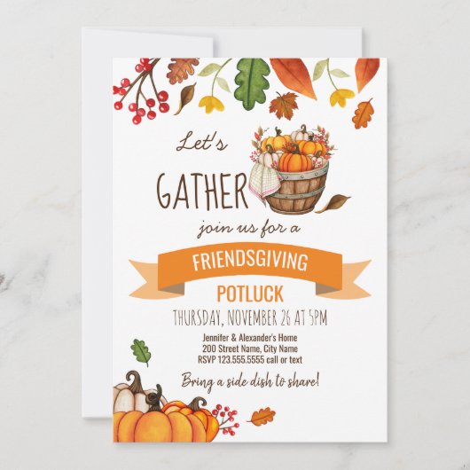 Einladung von Friendsgiving Potluck (Vorderseite)