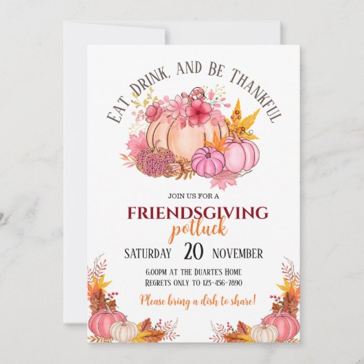 Einladung von Friendsgiving Potluck (Vorderseite)