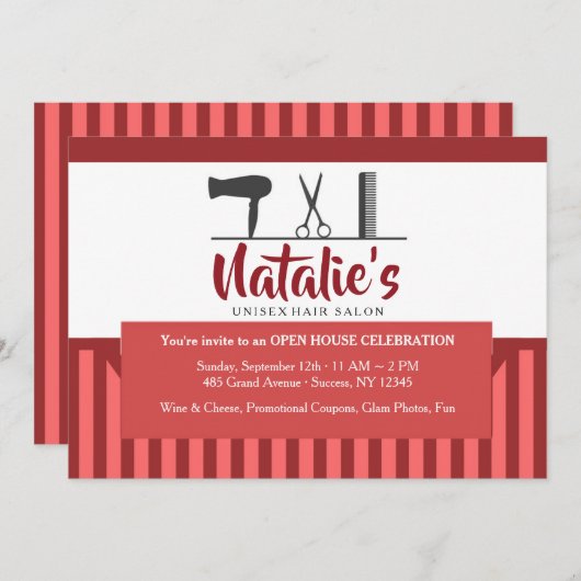 Einladung von Friseurwerkzeugen (Vorne/Hinten)