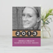 Einladung von Fuchsia Classy Keys Abschluss (Stehend Vorderseite)