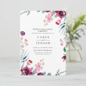 Einladung von Fuchsia Garden Floral Wedding (Stehend Vorderseite)