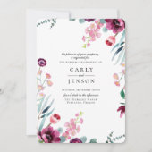 Einladung von Fuchsia Garden Floral Wedding (Vorderseite)