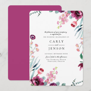 Einladung von Fuchsia Garden Floral Wedding