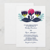 Einladung von Funky Floral (Vorne/Hinten)