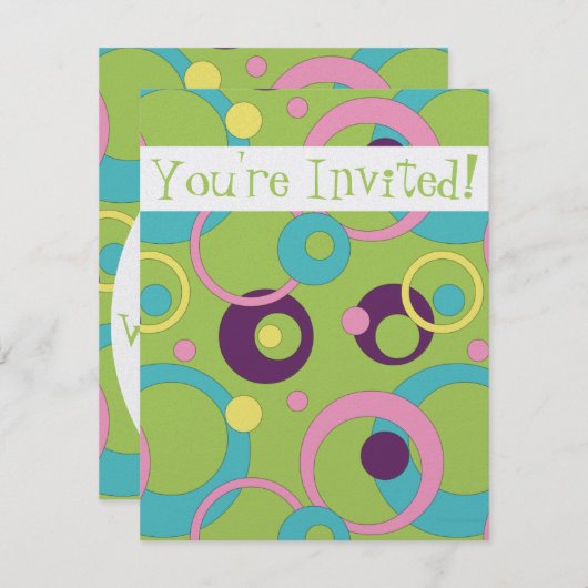 Einladung von Funky Green Circles (Vorne/Hinten)