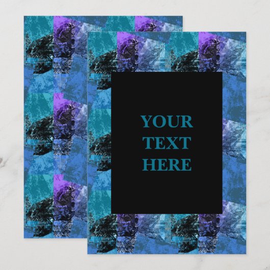 Einladung von Funky Halftone Zine Style (Vorne/Hinten)