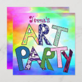 Einladung von Funky Letters zum Geburtstag (Vorne/Hinten)