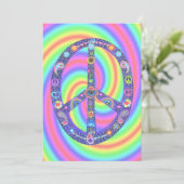 Einladung von Funky Peace Sign (Stehend Vorderseite)