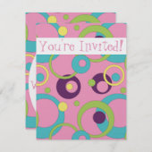 Einladung von Funky Pink Circles (Vorne/Hinten)