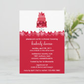 Einladung von Funky Wedding Cake Bridal Dusche (Stehend Vorderseite)