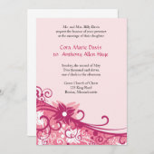 Einladung von Fuschia Floral Wedding (Vorne/Hinten)