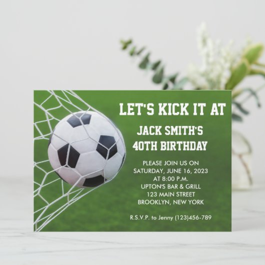 Einladung von Fußball Custom zum Geburtstag (Stehend Vorderseite)