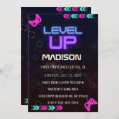 Einladung von Gamer Birthday (Vorne/Hinten)