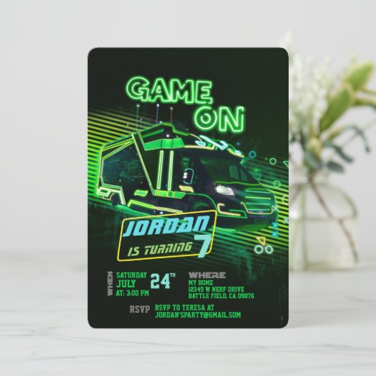 Einladung von Gamer Truck (Stehend Vorderseite)