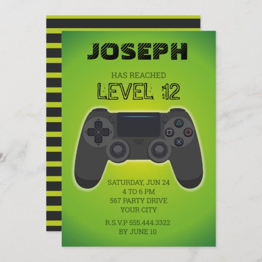 Einladung von Gamern, Höhe von Videospielen (Vorne/Hinten)