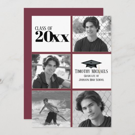 Einladung von Garnet & Gold, Matte 7" x 5" Karte (Vorne/Hinten)