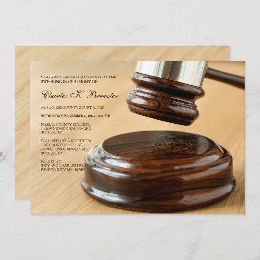 Einladung von Gavel und Sound Block 2 (Vorne/Hinten)