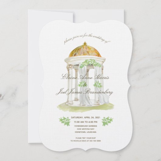 Einladung von Gazebo zur Hochzeit (Vorderseite)