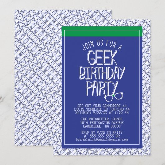 Einladung von Geek Birthday (Vorne/Hinten)