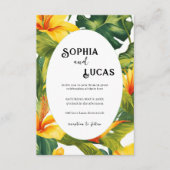 Einladung von gelben tropischen Blumen (Vorderseite)