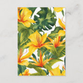 Einladung von gelben tropischen Blumen (Rückseite)