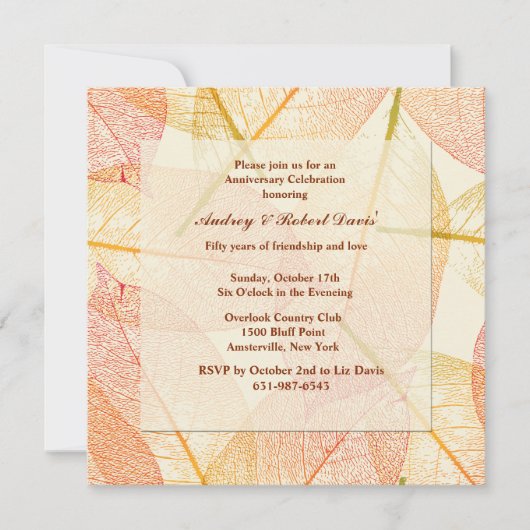 Einladung von gepressten Blätter (Vorderseite)