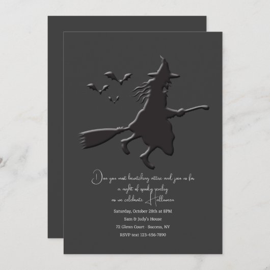 Einladung von gewitztem Halloween-Party (Vorne/Hinten)