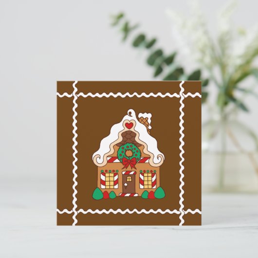 Einladung von Gingerbread House (Stehend Vorderseite)