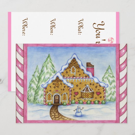 Einladung von Gingerbread House (Vorne/Hinten)