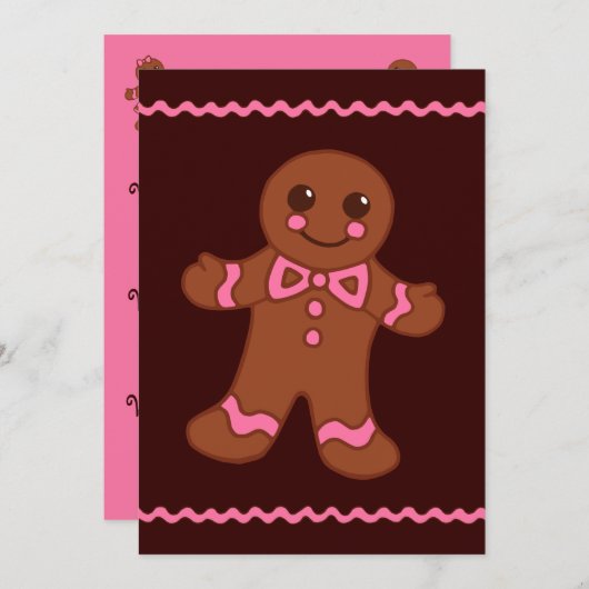 Einladung von Gingerbread Man (Vorne/Hinten)