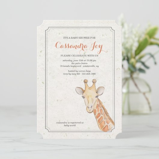 Einladung von Giraffe (Stehend Vorderseite)