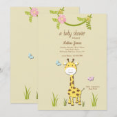 Einladung von Giraffe Baby Dusche (Vorne/Hinten)