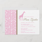 Einladung von Giraffe Babydusche - Mädchen (Vorne/Hinten)