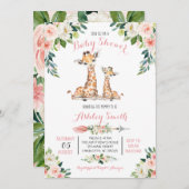 Einladung von Giraffe Safari Baby Shooter, (Vorne/Hinten)