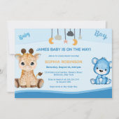 Einladung von Giraffe und Bärendusche (Vorderseite)