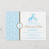 Einladung von Giraffe zum Geburtstag - Twin Boys (Vorne/Hinten)