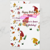 Einladung von Girl Birthday (Vorne/Hinten)