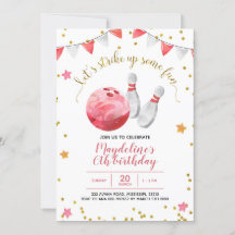 Einladung von Girl Bowling Birthday