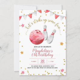 Einladung von Girl Bowling Birthday
