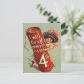 Einladung von Girl Firework Firecracker Postkarte (Stehend Vorderseite)